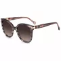 CAROLINA HERRERA HER0134S1ZX dames hoekige zonnebril - glanzend zwart acetaatframe, grijze gradient polycarbonaatglazen, 55 mm glasbreedte, UV400-bescherming