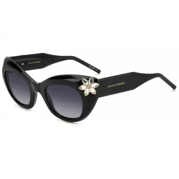 CAROLINA HERRERA dames cat-eye zonnebril HER0215S807 - zwart acetaat montuur, grijze polycarbonaat glazen, 50 mm