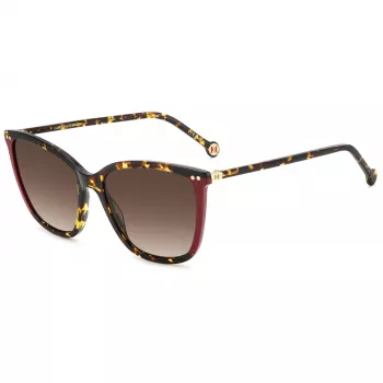 CAROLINA HERRERA dameszonnebril HER0245SO63 - geometrisch acetaat montuur, UV400-bescherming, 55 mm glazen