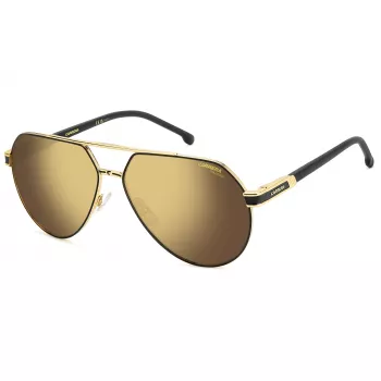 CARRERA 1067/SI heren zonnebril - pilot vierkant montuur, zwart acetaat, grijze polycarbonaatglazen, UV400-bescherming, 62mm glas, 14mm brug, 145mm veer