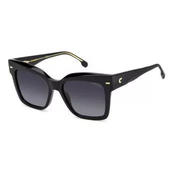 CARRERA dames rechthoekige zonnebril CARRERA3037S8 - zwart montuur, grijze glazen, 54 mm