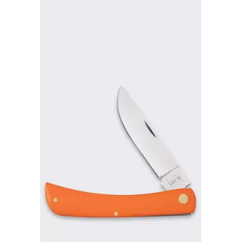 Case Sod Buster SS oranje klapmes - Tru-Sharp chirurgisch roestvrijstalen skinnerlemmet, oranje kunststof handgreep, slip joint, nagelgroeve, gemaakt in de VS