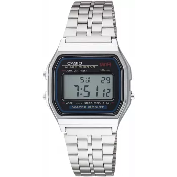 CASIO A-159WA-N1 unisex digitaal quartz horloge, 33 mm, zilver/grijs