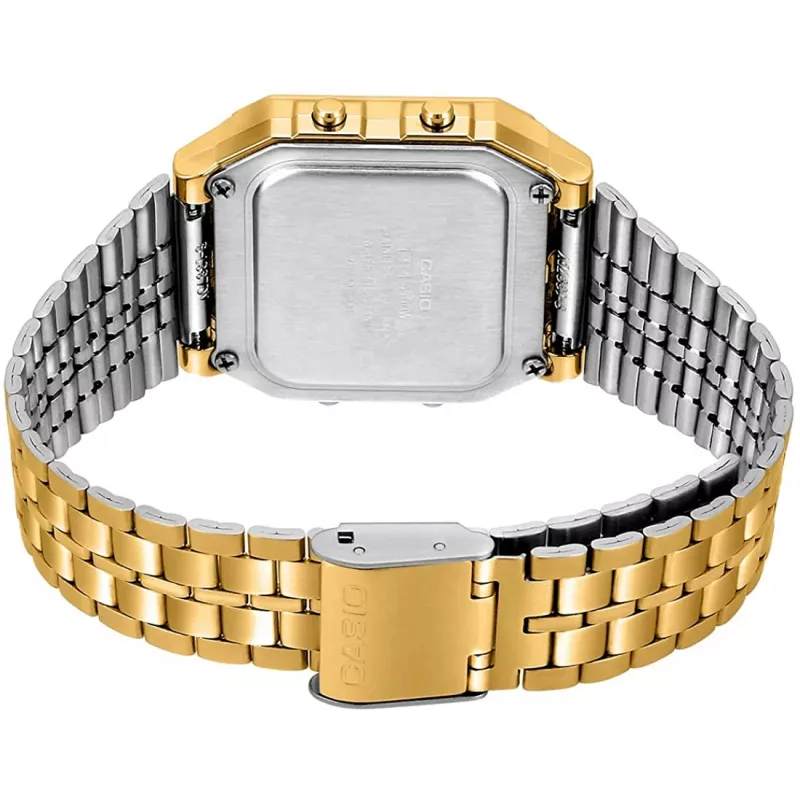 CASIO A500WGA-9 heren digitaal horloge 39mm goudkleurig RVS