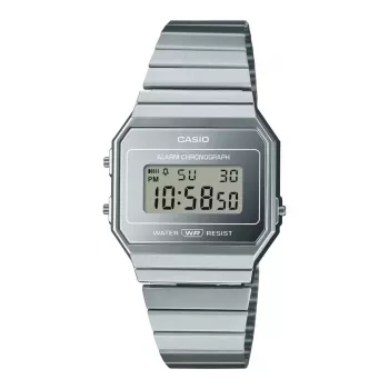 CASIO A700WEV-7A unisex digitaal horloge zilver RVS 37,4 mm