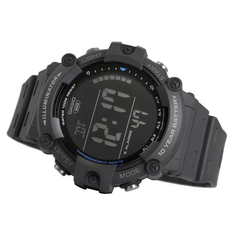 Casio AE-1500WH-8BVEF heren digitaal horloge – harsband, 100m waterdicht, wereldtijd