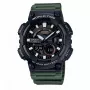 CASIO AEQ-110W-3A heren analoog-digitaal horloge, 52,2mm, groene harsen band