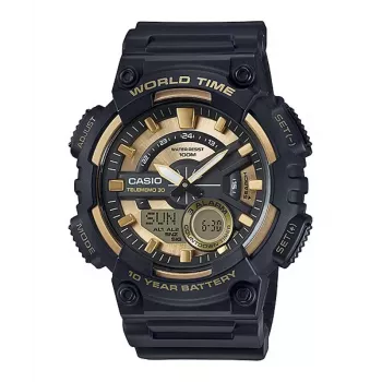 CASIO AEQ110BW-9AVDF heren analoog-digitaal horloge, 52,2 mm, zwart/wit