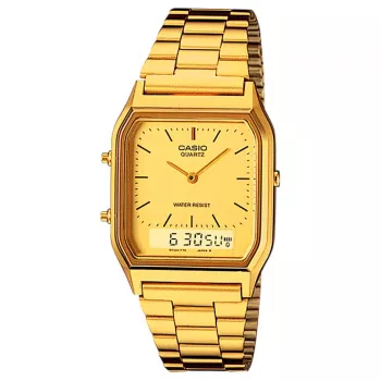 CASIO AQ-230GA-9B unisex analoog-digitaal horloge, goudkleur, 38,8 mm