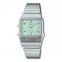 CASIO AQ-800E-3AEF unisex digitaal-analoog horloge 32mm groene wijzerplaat zilver RVS