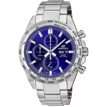 CASIO Edifice EFR-574D-2AVUEF Heren Analoog Quartz horloge, 42,3 mm, Blauwe wijzerplaat, RVS band