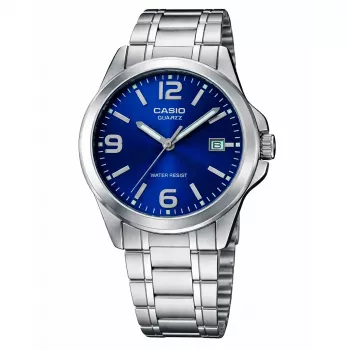CASIO LTP-1215A-2A Dames Analoog Quartzhorloge 28mm Blauwe Wijzerplaat Edelstaal