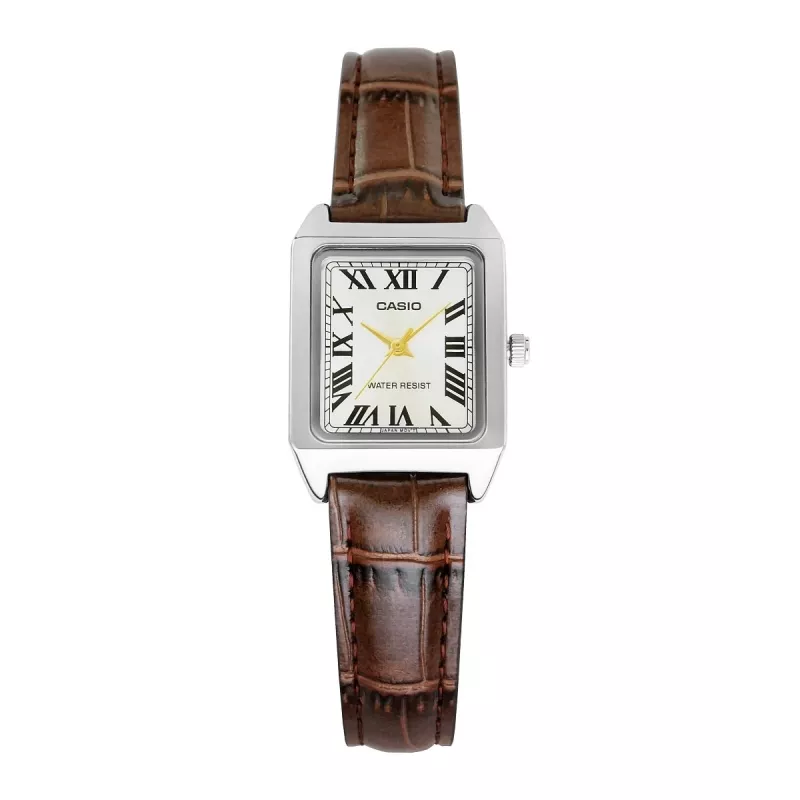 Casio LTP-V007L-9BUDF Analoog Horloge, Zilver/Bruin