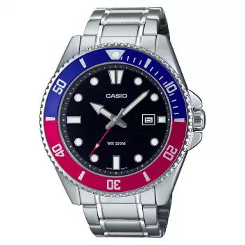 CASIO MDV107D1A3VDF heren duikhorloge 42 mm edelstaal zwarte wijzerplaat