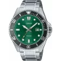 CASIO MDV107D3A2VDF heren analoog quartz horloge, 42 mm roestvrij staal, groene wijzerplaat, 200 m waterdicht