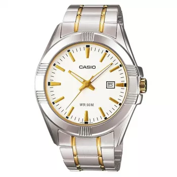 CASIO heren analoog quartzhorloge MTP-1308SG-7A roestvrij staal tweekleurig 43,5mm