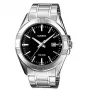 CASIO heren analoog horloge MTP-1308D-1A roestvrijstalen band 43,8mm zwarte wijzerplaat