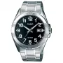 CASIO MTP-1308D-1B heren analoog quartz horloge RVS 43,5 mm zwarte wijzerplaat datumweergave
