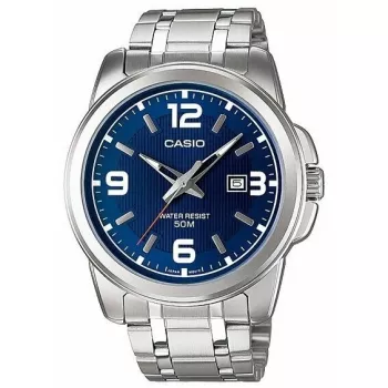 Casio MTP-1314D-2AVEF heren analoog quartz horloge, blauwe wijzerplaat, roestvrijstalen band, 50m waterdicht