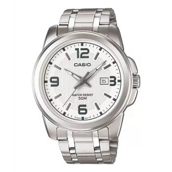CASIO MTP-1314D-7A heren analoog quartz horloge RVS zilveren wijzerplaat 44,9 mm