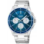 Casio MTP-1374D-2A3 heren analoog kwartshorloge met roestvrijstalen armband, blauwe wijzerplaat, dag-datumweergave, 50m waterbestendigheid