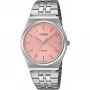 Casio MTP-B145D-4AVEF heren analoog quartz horloge met roestvrijstalen band, zalmkleurige wijzerplaat, zilveren kast, 50m waterdichtheid