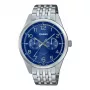 CASIO MTP-E340D-2AVDF heren analoog quartzhorloge 42mm RVS blauwe wijzerplaat datum