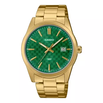 CASIO MTP-VD03G-3AUDF heren analoog quartz horloge 48mm groene wijzerplaat edelstaal