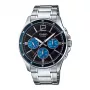 CASIO MTP1374D2AVDF heren analoog quartz horloge 43,5 mm edelstaal blauwe wijzerplaat