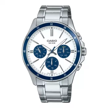 CASIO MTP1374D7A2VD heren analoog quartz horloge 47mm edelstaal
