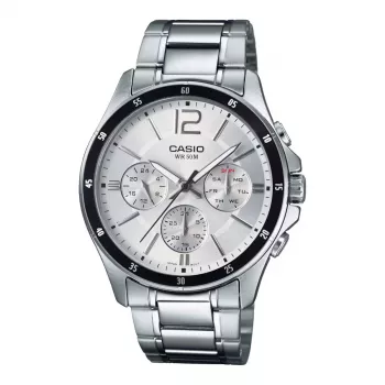 CASIO MTP1374D7AVDF heren analoog quartz RVS horloge 47mm