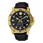 CASIO MTPVD300GL1EU Heren Analoog Quartzhorloge 45mm Goudtint RVS Zwart Leer