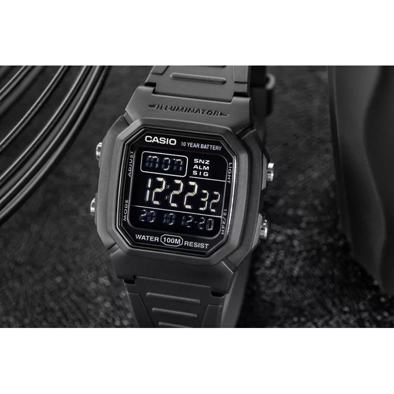 Casio W-800H-1BVES heren digitaal horloge - 100m waterdicht, quartz uurwerk