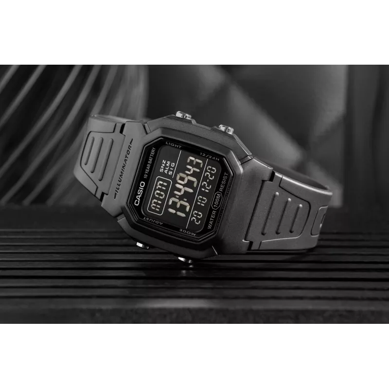 Casio W-800H-1BVES heren digitaal horloge - 100m waterdicht, quartz uurwerk