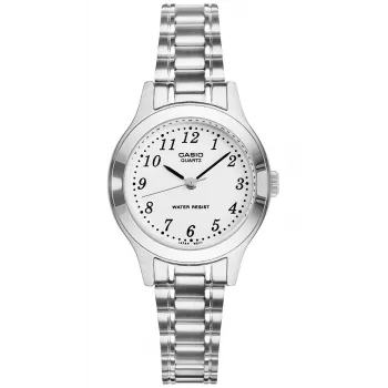 CASIO Dames analoog quartz horloge LTP-1128A-7B 33mm zilverkleurige wijzerplaat RVS