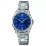 CASIO dames analoog quartz horloge LTP-V005D-2B2 34mm roestvrij staal blauwe wijzerplaat
