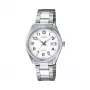 CASIO dames LTP1302PD7BVE analoog quartz horloge, 34,5mm RVS behuizing, zilverkleurige wijzerplaat, datumweergave