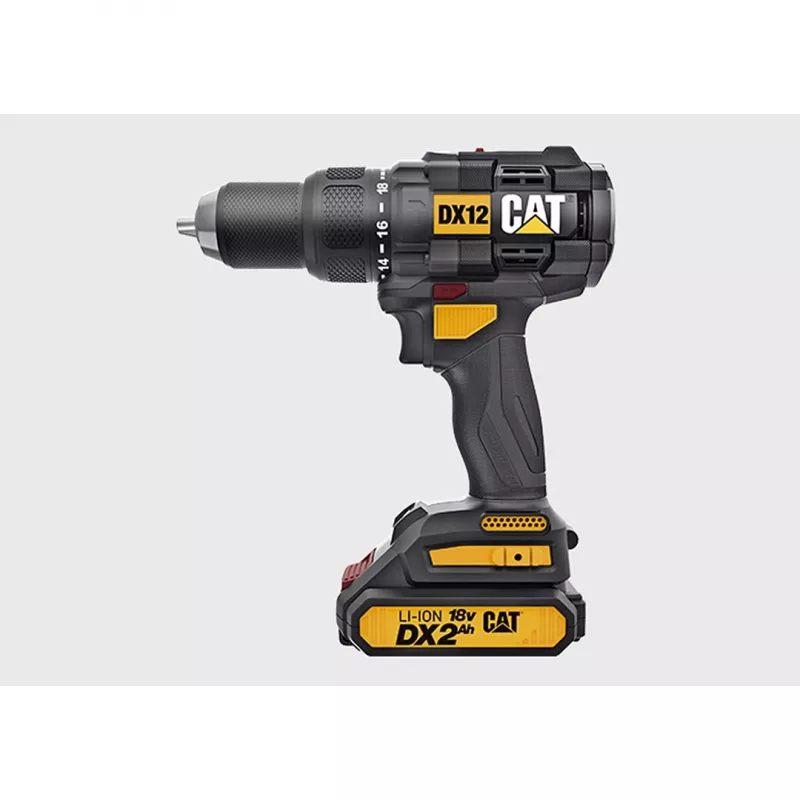 CATERPILLAR DX12 18V borstelloze accu-boorset 2x2,0Ah Li-Ion