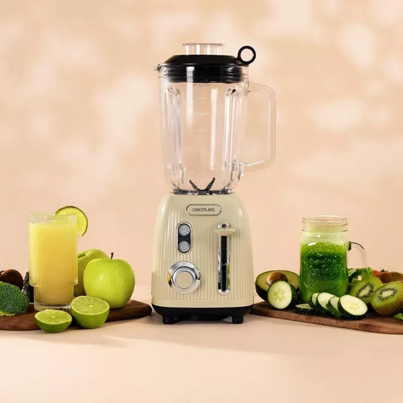 Cecotec Mixer Power Black Titanium RetroGreen, 1200 W, 1,5 L glazen kan, groen