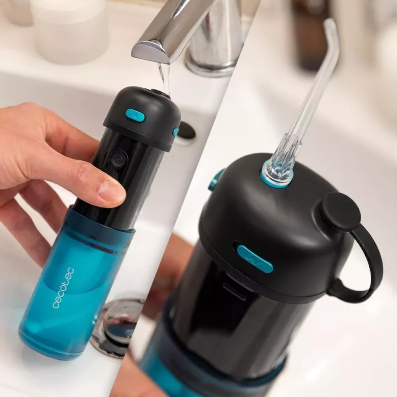 Cecotec oral irrigator ToothCare Jet Splash 150 ml zwart/blauw 2 spuitmondjes