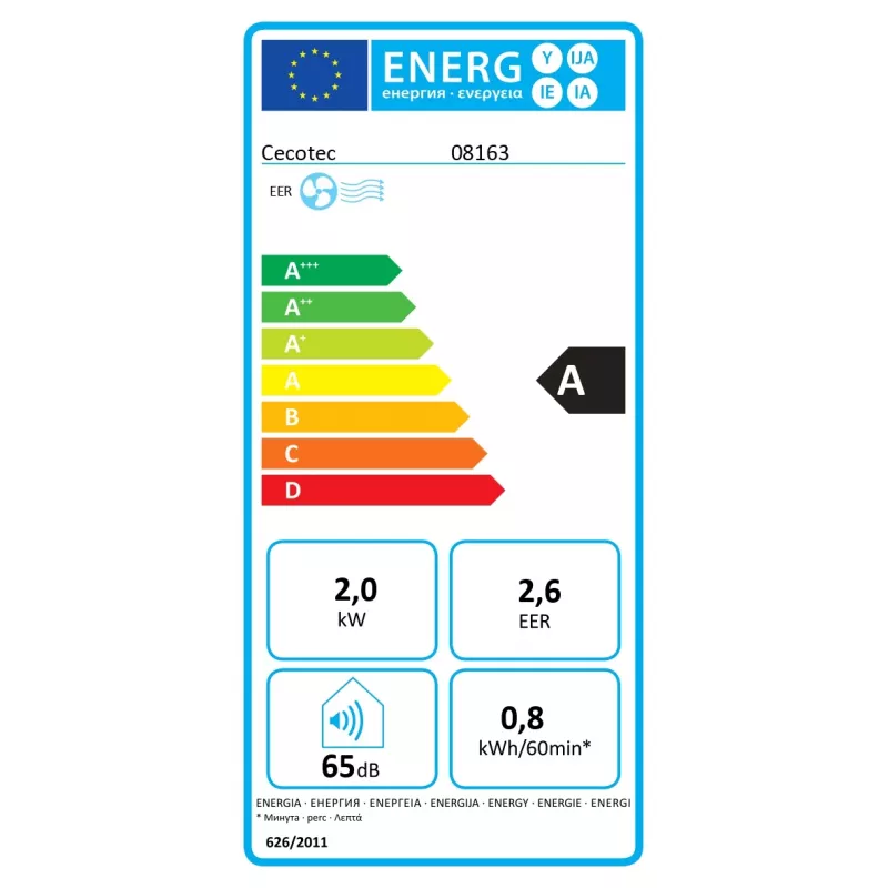 Cecotec mobiele airconditioner ForceClima 7550 Style Connected, 7000 BTU/h, wit, Wi-Fi, afstandsbediening