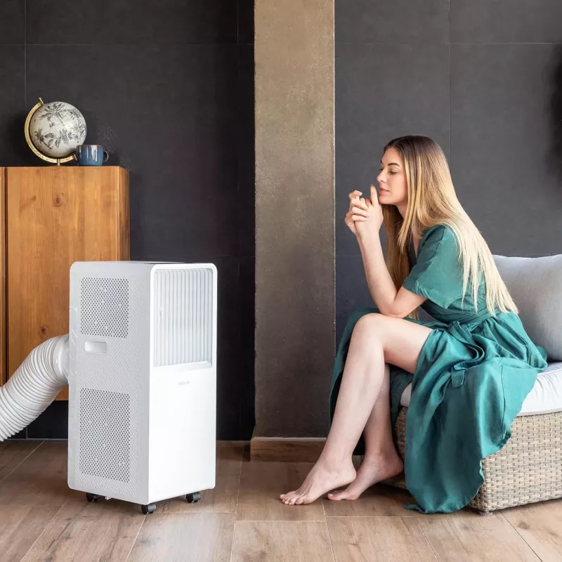 Cecotec mobiele airconditioner ForceClima 7550 Style Connected, 7000 BTU/h, wit, Wi-Fi, afstandsbediening