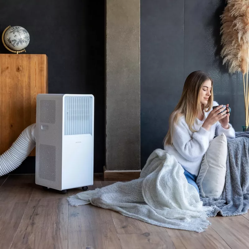 Cecotec mobiele airconditioner ForceClima 7550 Style Connected, 7000 BTU/h, wit, Wi-Fi, afstandsbediening