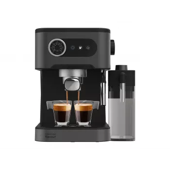 Cecotec Power Espresso 20 Pro Latte Koffiezetapparaat, 20 bar pompdruk, geïntegreerde melkopschuimer, halfautomatisch, Zwart, 1350 W