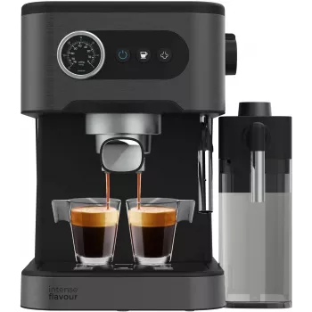 Cecotec Power Espresso 20 Pro Latte Koffiezetapparaat, 20 bar pompdruk, geïntegreerde melkopschuimer, halfautomatisch, Zwart, 1350 W