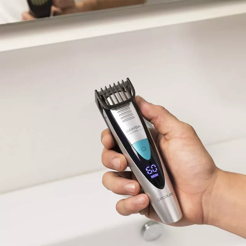 Cecotec PrecisionCare Pro 5-in-1 draadloze nat- & droogtrimmer, 13 lengtestanden, zwart/zilver