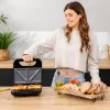 CECOTEC Rock'nToast Classic+ sandwichmaker (RVS/zwart, 800 W, voor 2 personen)