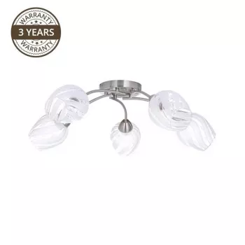 Plafondlamp CL17061-5 5x60W E27 chroom modern rond