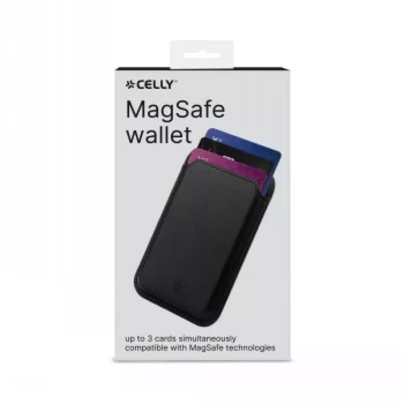CELLY MAGWALLETBK MagSafe magnetische portemonnee met RFID-blokkering, zwart