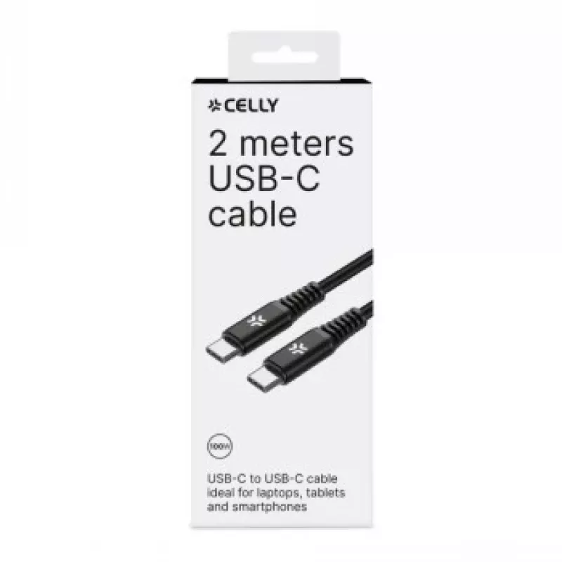 CELLY USB-C naar USB-C kabel 100W Power Delivery